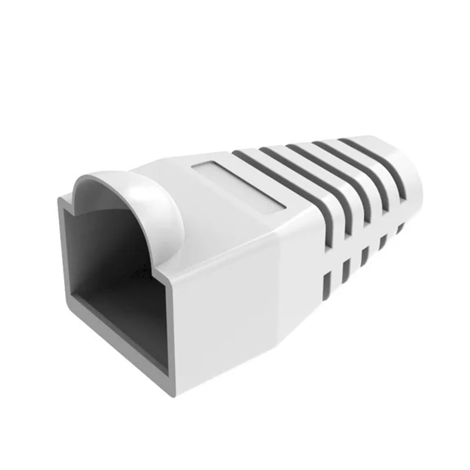 Osłony wtyczek kablowych RJ 45, 300 szt., osłona odciążająca złącze wtykowe RJ45, nakładka modułowa 6,5 ​​mm(White)