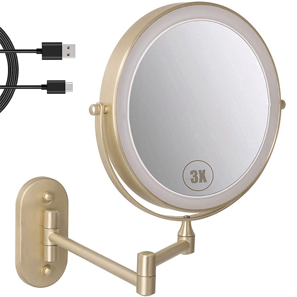 INSTER LED Lighted 1X/10X Magnifying Mirror WallMount, 60 OFF