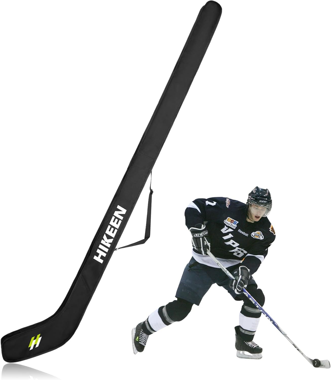 BOOSTEADY Bolsa para palos de hockey para adultos con cincha ajustable, bolsa ligera e impermeable para palos de hockey sobre hielo, equipo de hockey sobre hielo con hombro ajustable para adultos y