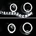 AKKON - For 2005-2010 Chrysler 300C Smoked Smoked Dual Halo Ring DRL Daylight LED Strip Halogen Type Projector Headlights