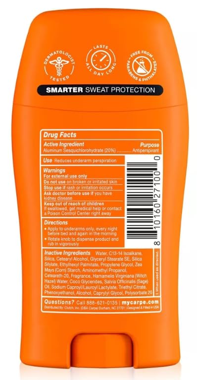 Carpe Men's 100HR Sweat & Odor Control Antiperspirant Deodorant - Bourbon Pepper - 1.76oz