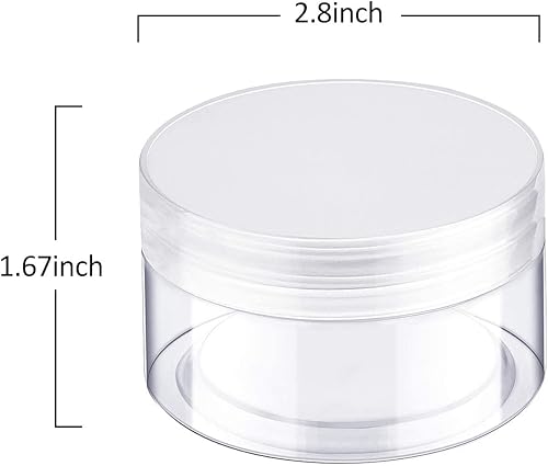 Miniatura 4 de SATINIOR - Paquete de 6 recipientes de plástico redondos transparentes a prueba de fugas, con tapa para almacenamiento en viajes, sombra de ojos,