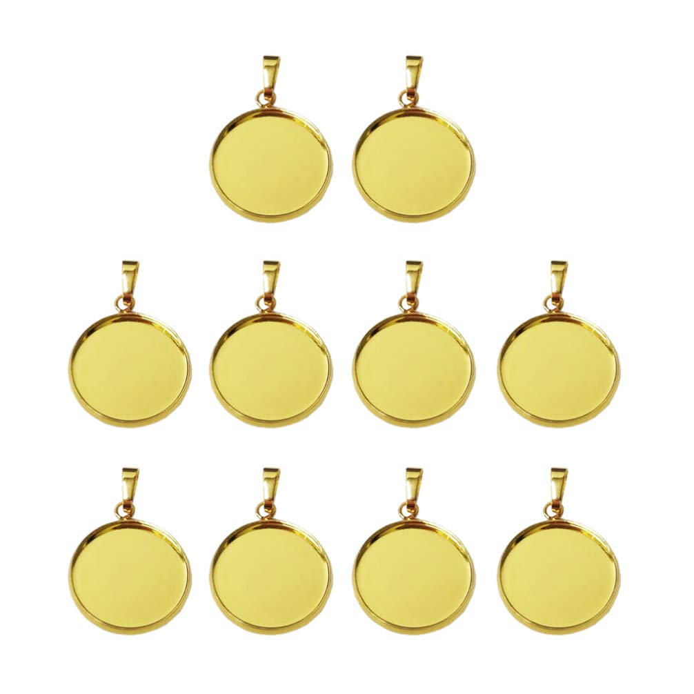 Milisten Diy Schmuck AnhäNger Kit: 20 StüCk Runder Edelstahl