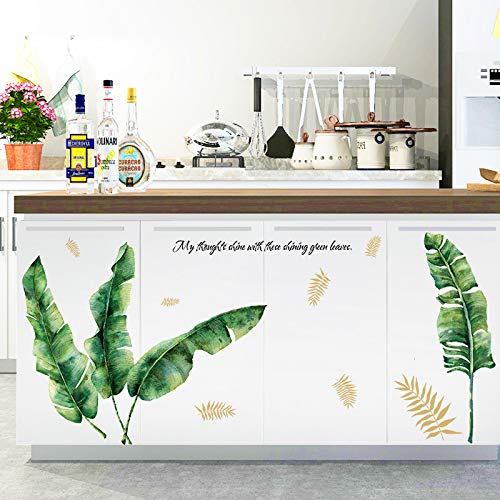 Decoración de fondo de sofá nórdico con pegatinas de pared de plantas botánicas 5