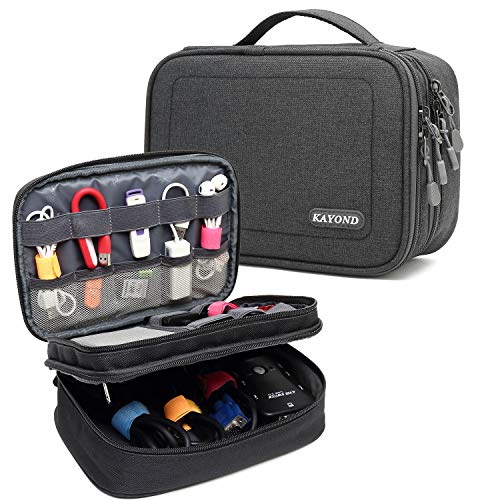 KAYOND Electronics Organizer Travel Bag Accessories Cable Cord Gadget Gear Storage Cases
