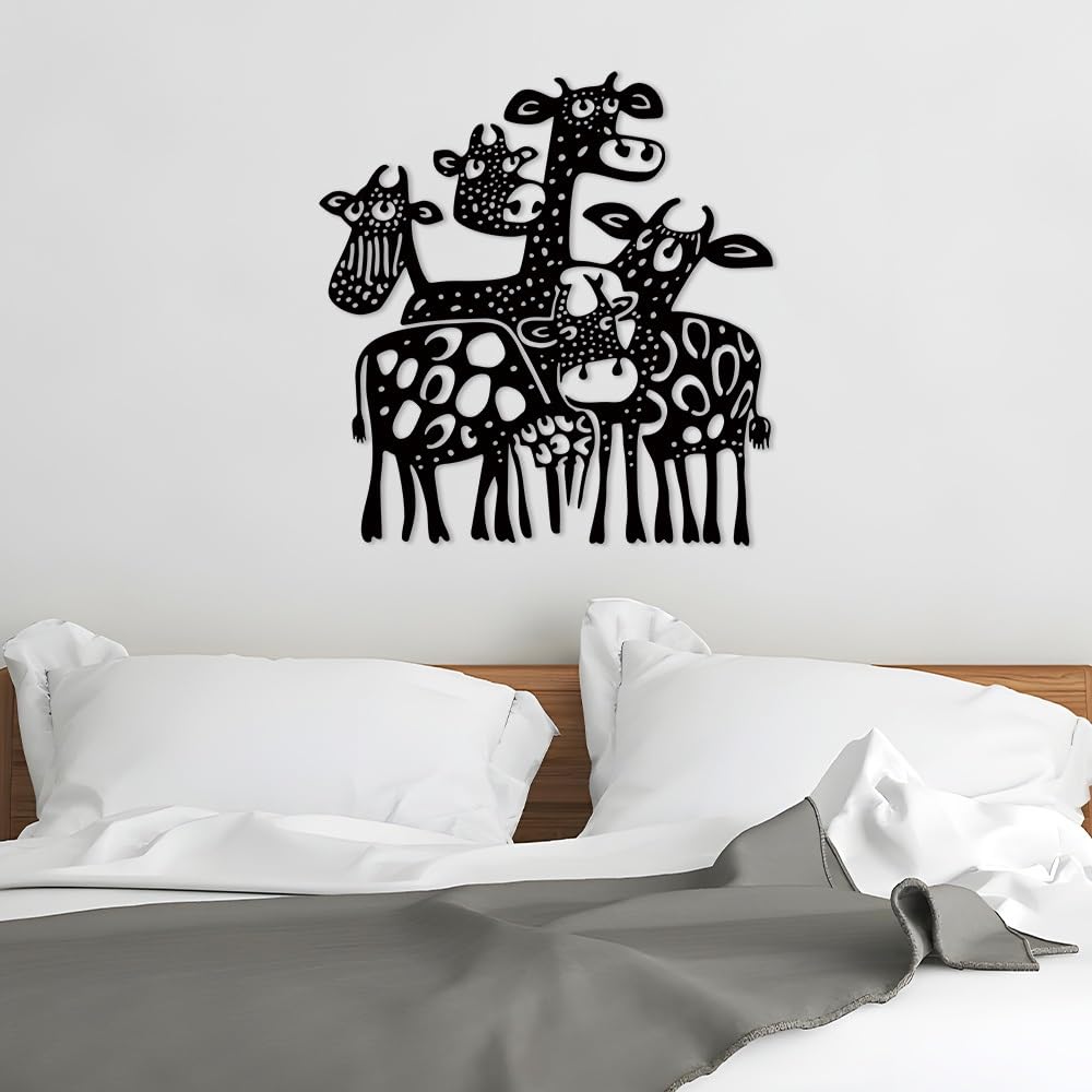 Decoración de pared abstracta contemporánea de metal con siluetas de jirafas y cebras, hierro duradero, 15,05 x 15,76 pulgadas, moderna para interiores y exteriores, ideal para sala de estar, dor