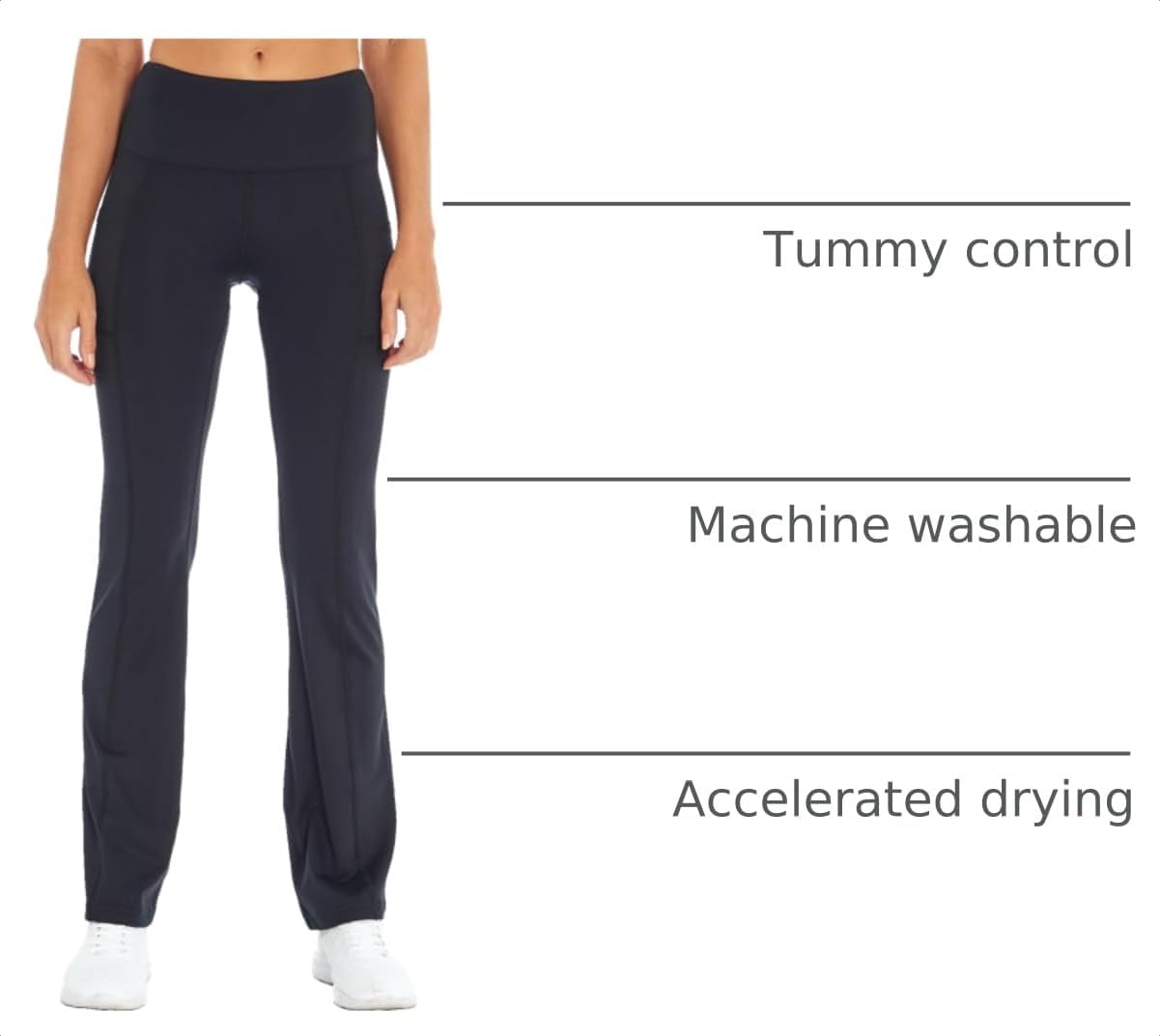Bally Total Fitness Womens High Rise Pocket Slim Bootcut Pant image 4