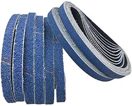 10 bandas de lija de óxido de aluminio azul de 457 x 13 mm, grano 40-120 for pulido y rectificado.(80)