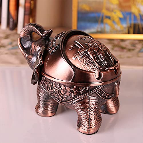 Aschenbecher,European style retro multifunctional elephant ashtray, creative spherical metal ashtray with lid-red bronze Aschenbecher,European style retro multifunctional elephant ashtray, creative spherical metal ashtray with lid-red bronze