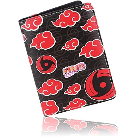 Funda de Pasaporte de Piel Sintética Anime Naruto Akatsuki Red Cloud Cover