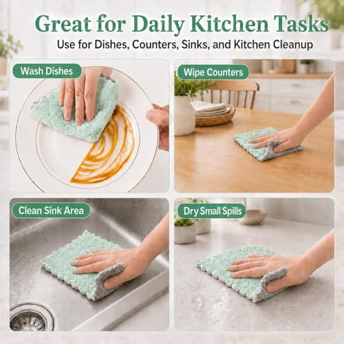 kimteny 12 Pack Dish Cloths for Washing Dishes