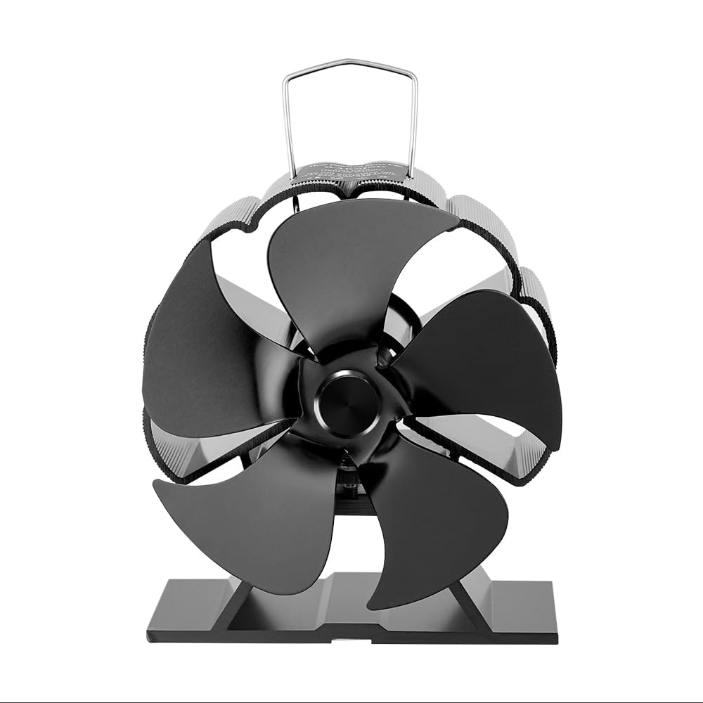 Amazon.com: MKNAZ 5 Blades Heat Powered Stove Fan Mini Fireplace Fan No  Battery Required Log Wood Burner Eco Fan Home Efficient Heat Distribution  (Color : with Thermometer) : Home u0026 Kitchen
