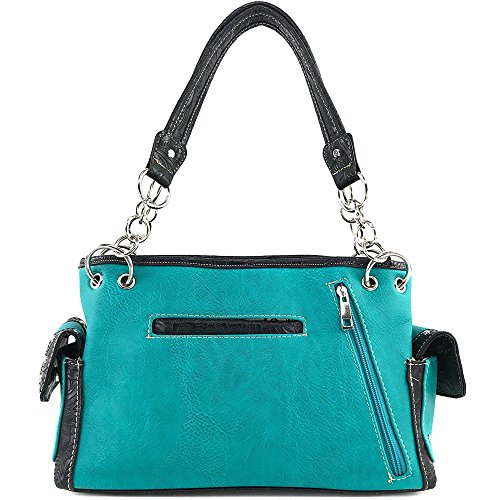 Justin West Floral Concho Tooled Leather Western Concealed Carry Handbag Purse4