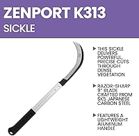 Vista 4 de Zenport Hoz de la cosecha K313, hoja de acero de carbono/manija de aluminio