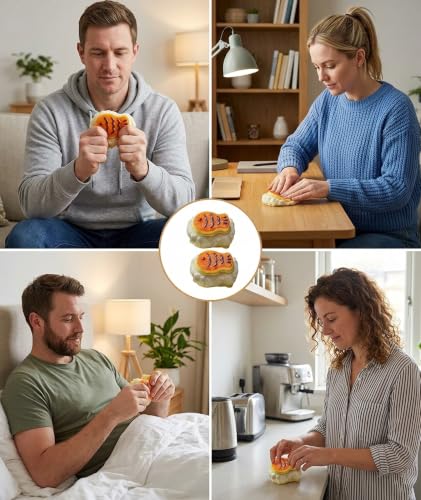 Image of 2Pcs Cheese Squishy, Taba Squishy, Dumpling Squishy-Stretchy Food-Shaped Sensory (Brown)