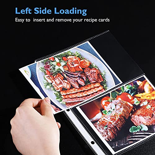 Maxgear Recipe Card Protectors (60 Pack, 4X6 Inch Pockets) Recipe Card Holder For 8.5 X 9.5 3 Ring Binder, 2 Pockets Per Page, Recipe Binder Photo Refill Pages, Perfect For Recipe And Photo Sleeves #TOP4