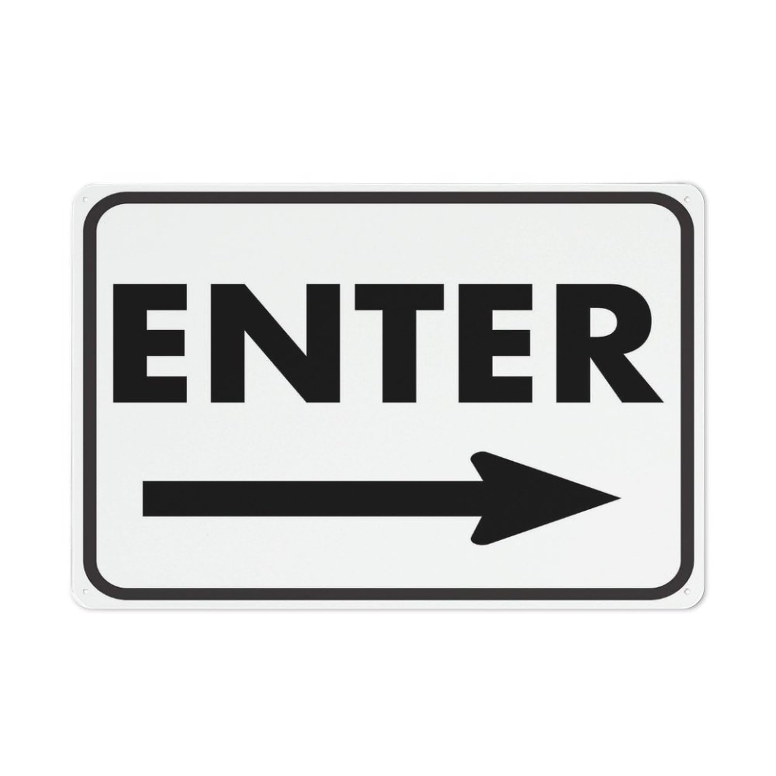 Enter (Right Arrow) Sign 12X8 Inches Metal Aluminum Signs, Weather Resistant, Weatherproof, Indoor Or Outdoor