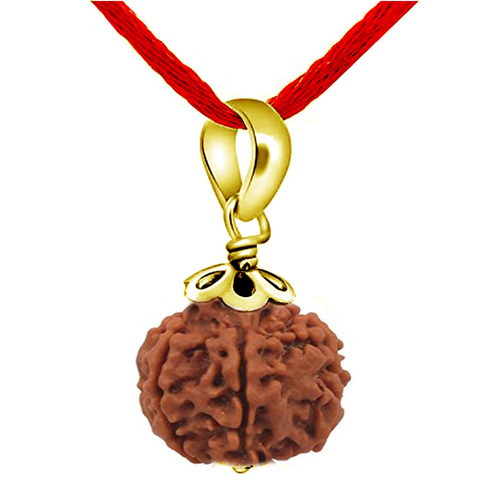Choose Your Natural Certified Nepali Rudraksha 1 to 13 Mukhi Faced Yellow Gold Plated Pendant