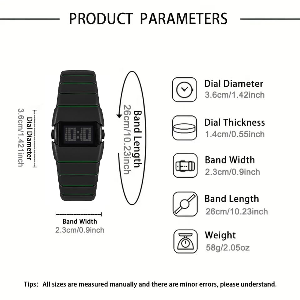 Image of Shocknshop Digital Sleek Minimal Design Multifunctional Electronic LED Black Dial Unisex Wrist Watch for Men Women -WCH376