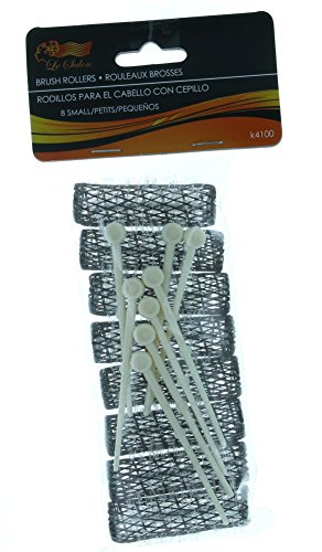 image for Le Salon 16 BRUSH ROLLERS & PINS Small Mini Hair Curlers Bristles 2