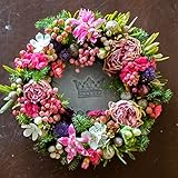 [総理大臣賞受賞デザイナー監修] デザイナーおまかせ 生花のフラワータルト Mサイズ(ピンク) (母の日/父の日/ギフト/ラッピングしてお届け/お誕生日/結婚記念日/お祝い) [秦野市の花屋 フローリストせきど]