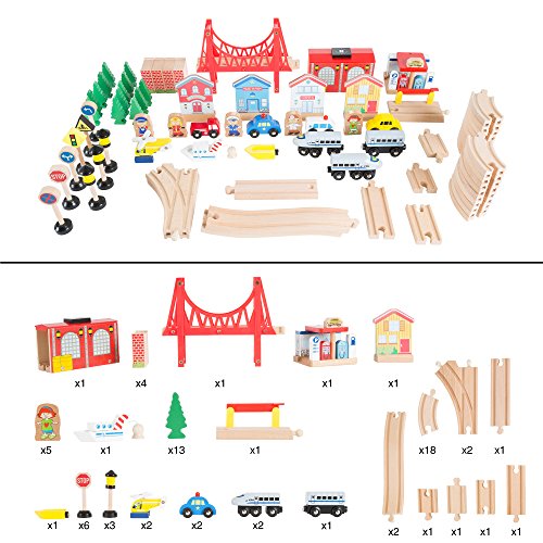 Hey! Play! 80-HJD931120 Wooden Train Set Table thumb #2