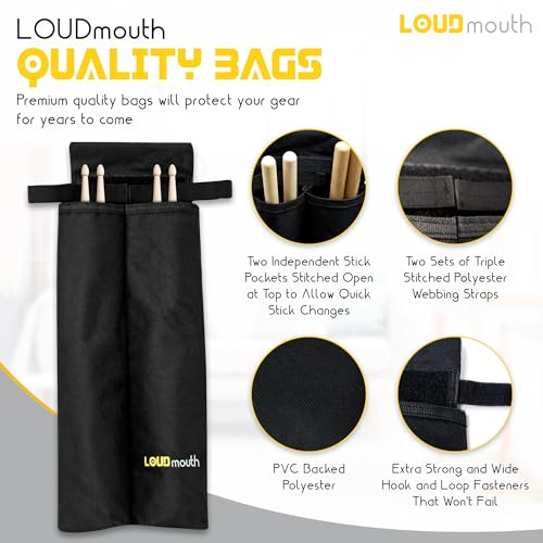 Loudmouth Marching Stick Bag | Holds Two Pair of Drumsticks