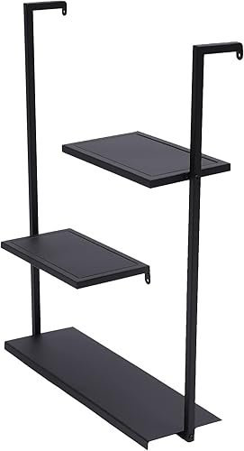 Miniatura 5 de Gdrasuya10 Estantes de pared de tubería industrial, estantes flotantes de metal de 3 capas, estantería montada en la pared para cocina, baño