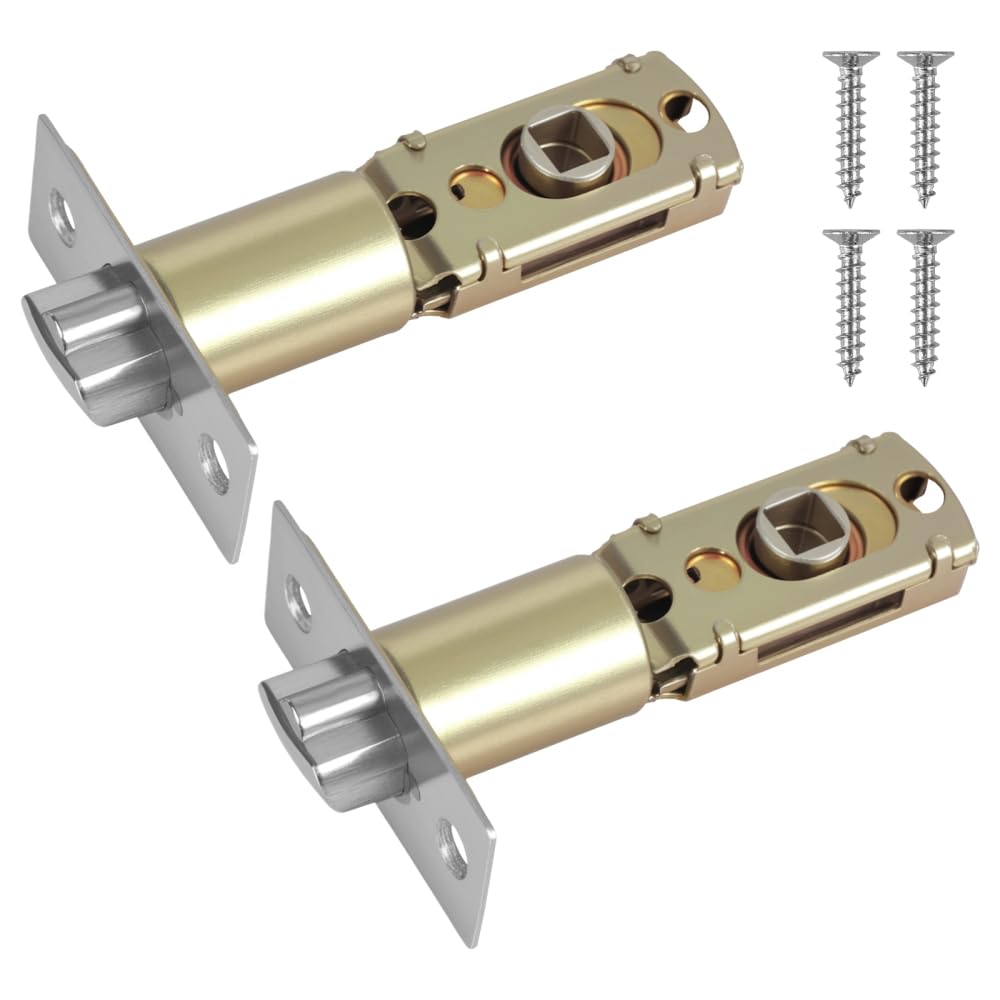 Dongker Tubular Mortice Latch Replacement,2 Pcs 45°Turning Angle Backset Deadlatch With 4 Screws For Internal Doors