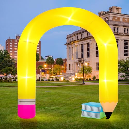 Shappy 9ft Pencil Back to School Inflatables Arch Kindergarten Preschool Graduation Decoration Blow up Pencil Outdoor Decor with LED Lights for 2026 Party Lawn Yard Garden Backdrop Photo Props Decor