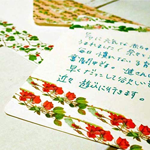Image of Frontia Japanese Masking Tape Flower Floral Design Fujico 0.6 inchx275.6 inch (Pink Rose)