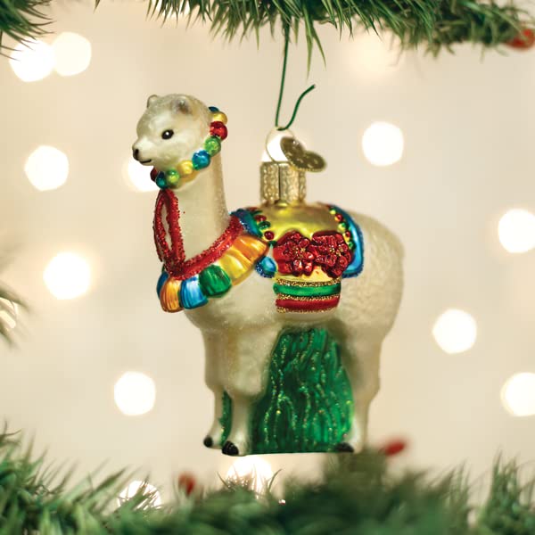 Old World Christmas Festive Alpaca Glass Blown Ornament for Christmas Tree
