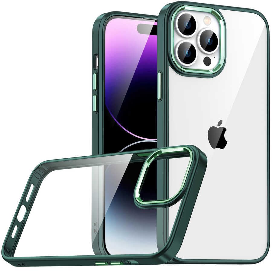 Zore Apple için uyumlu iPhone 14 Pro Kılıf Zore Flora Kapak Yeşil