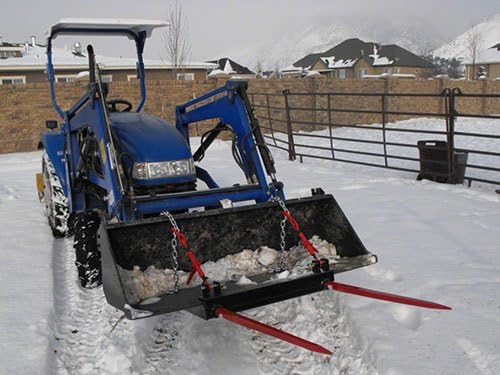 HD Bucket Hay Bale Spear Attachment - 2 x 39" Prongs -RLB