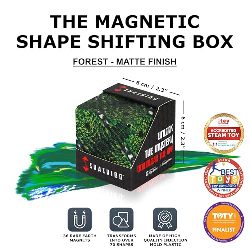 Image of Shashibo DODECA Magnetic Puzzle Cube, Sensory Fidget Toy for Adults & Kids, Stress Relief Fidget Toy for All Ages, Cool Fidget Toys for Desk, Shape Shifting Box, 100+ Possible Shapes