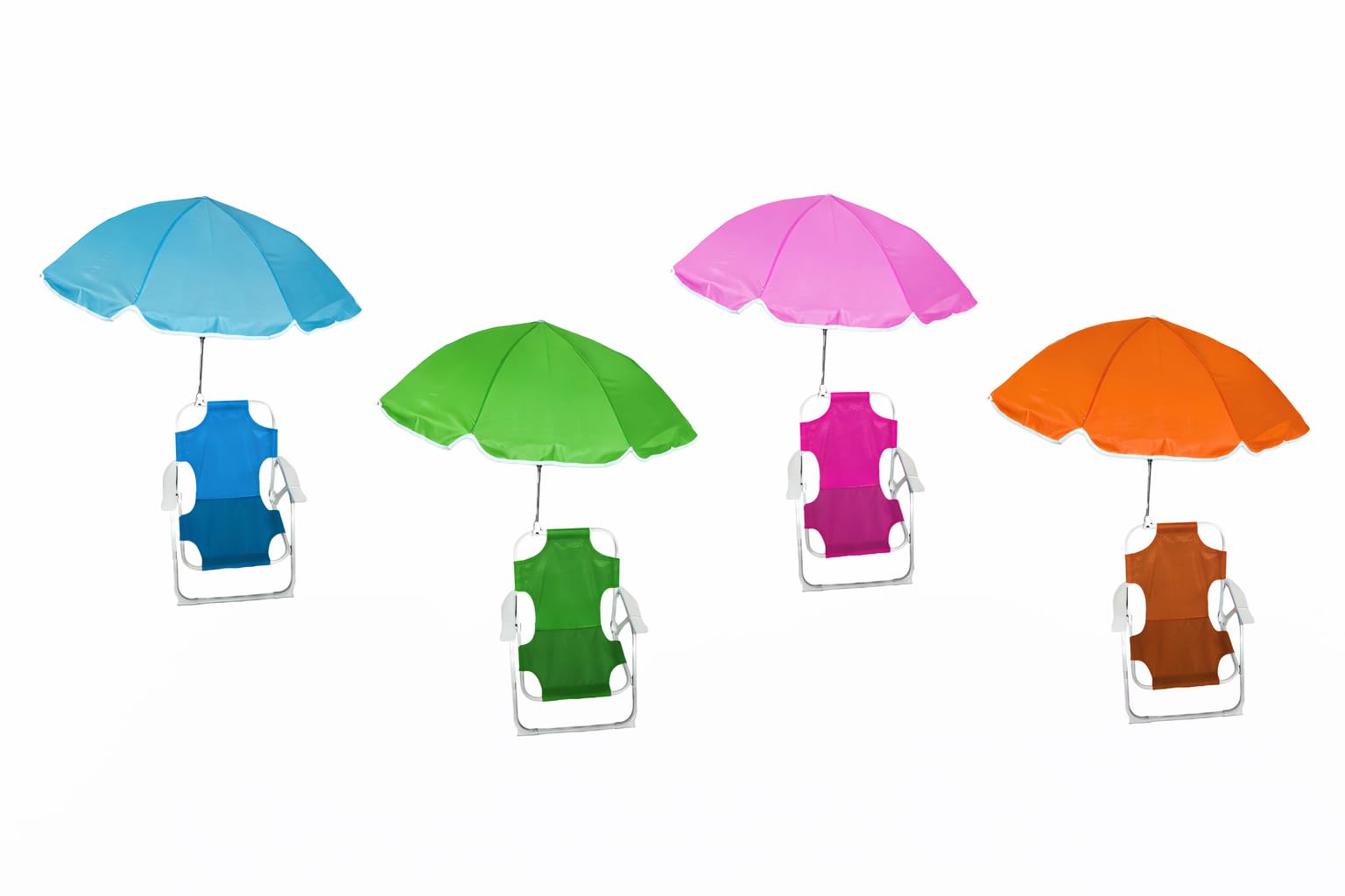 Spiaggina Sedia Sdraio Pieghevole per Bambini con Ombrello Integrato – Sedia Mare Compatta 47×37 cm, Colori Assortiti