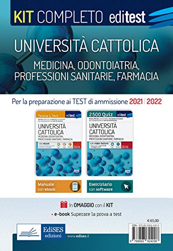  Kit completo EdiTEST. Università Cattolica. Medicina, odontoiatria, professioni sanitarie: Teoria & Test-2500 quiz. Con ebook. Con software