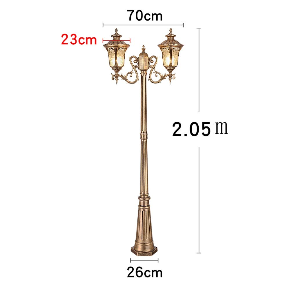 Lampadaire vintage d'extérieur et poteau à 2 têtes IP55 étanche à l'eau Lanterne pilier LED Street Light Walkway Paysage Patio éclairage de table terrasse patio