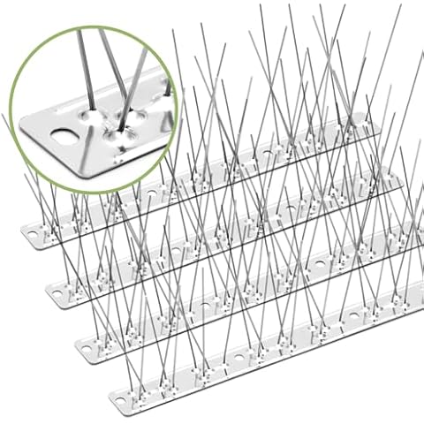 Valibe Pigeon Spikes Stainless Steel Bird Spikes for Outside to Keep Birds Away 12 Pack 10ft Coverage Bird Spikes Wire Prevention Spikes for Small Bird Squirrel for Fence Roof Blacony Cover