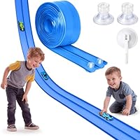 15Ft Flexible Car Ramp Tracks, Portable Flex Track with Strong Suction Cups,Compatible with 1/64 Diecast Cars,Indoor Outdoor Play Flexible Tracks for Kids,Gifts for 3+ Year Old Boys