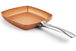 Nonstick 9.5" Copper Square Skillet: Ultimate Cooking Mastery