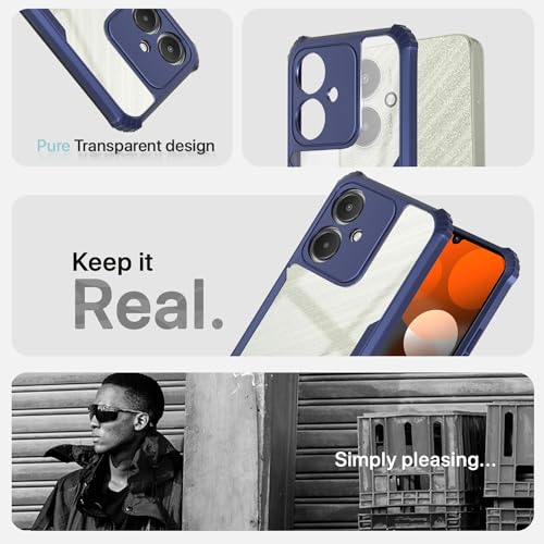 Image of Pikkme Redmi 13C 5G Back Cover | Crystal Clear Transparent Back | Ultra Hyrbid | Full Camera Protection | Raised Edge | Bumper Back Case (Blue)