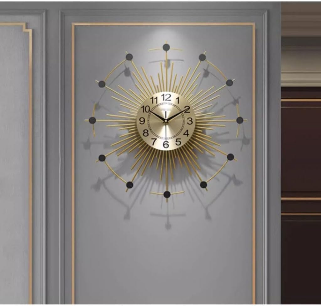 Wall Clock Creative Clock Wall Clock Living Room Fashion Home Decoration Wall Clock Light Luxury Art Wall Clock Clock for Wall(Small)