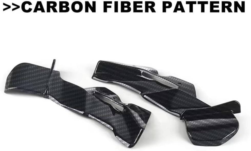 Motorcycle Front Spoiler Fits for Kawasaki ZX-6R ZX6R 2024-2025 Carbon Fiber Front Lip Spoiler Wing Downforce Aerodynamic Fairing Spoiler Kit (Carbon Fiber Pattern)