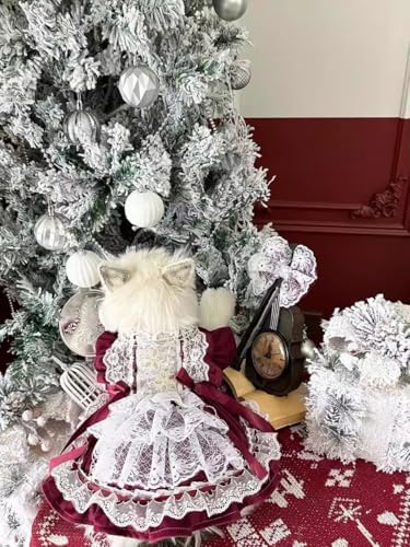 Elegant Sweet Fashion Puppy Dog Tutu Dress - A-WineRed Large