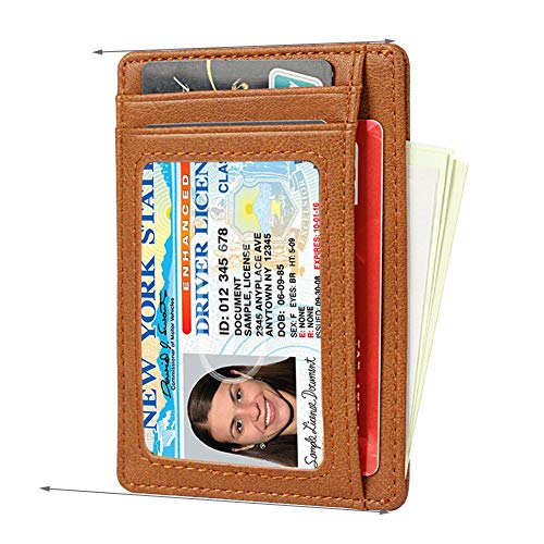 Image of GH GOLD HORSE Slim RFID Blocking Card Holder Minimalist Leather Front Pocket Wallet for Women | Slim