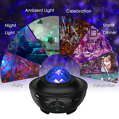 URAQT Led Projector Lamp, Disco Light met Sterrenpatroon, LED Star Projector, LED Partylamp met Afstandsbediening voor… - Afbeelding 8