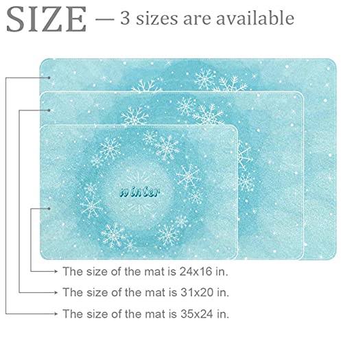 Tapis de porte lavable en machine bleu pour l'hiver - 3