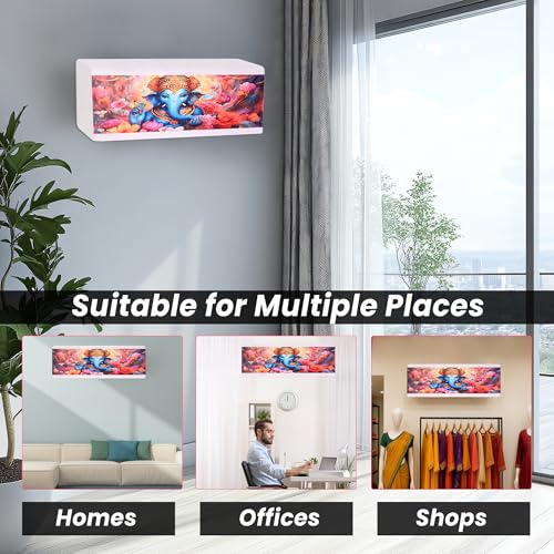 Image of Printed Split Ac Cover Indoor Unit For 1.5 Ton Capacity AC, Inner Unit Ac Cover, All Weather Cover /Attractive Digital Prints /Dustproof /Silken water-resistant Split Ac Cover (Multi Blue)