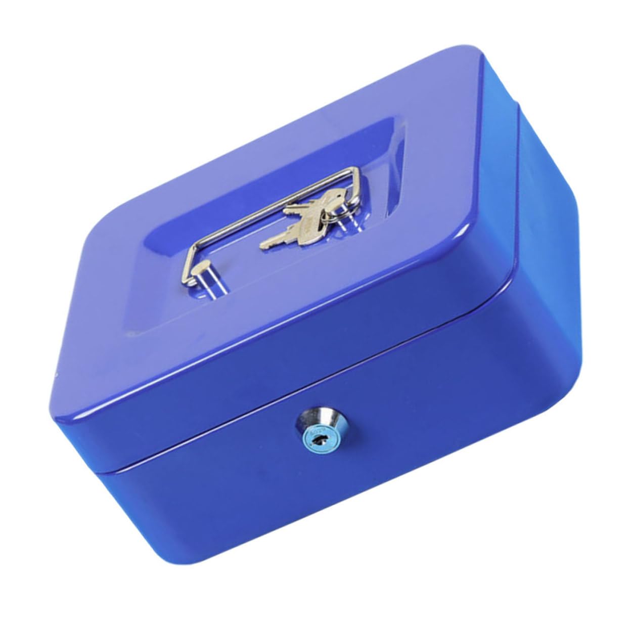 Housoutil Scatola Ferro con Serratura Portatile per Risparmi e Documenti per e Colore Blu Media